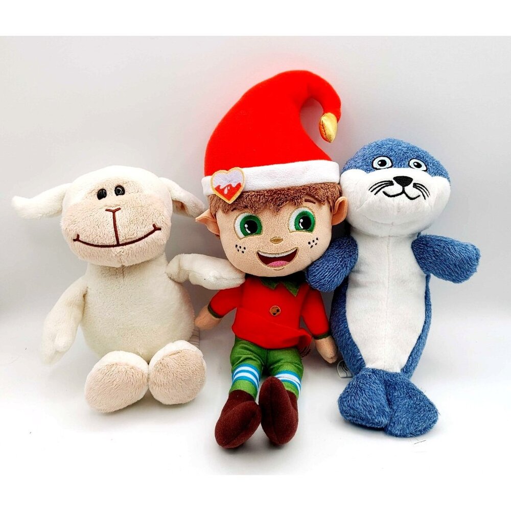 Lot of 3 Ferrero Rocher Kinder Plush Christmas 2024 Elf, Sheep & Blue Seal